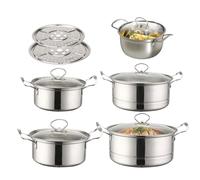Set Set - Pentole e padelle | Set da cucina antiaderente | Salsa Pan Set con i | Set di barattoli di magazzino, kit da cucina professionale per verdure fumanti, preparazione della zuppa alla