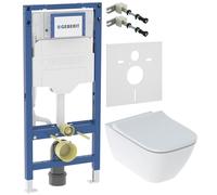 Set set vaso WC con copriwater Geberit Smyle Square 500.683.00.2, modulo di installazione Geberit Duofix 111.320.00.6, 111.815.00.1, 156.050.00.1