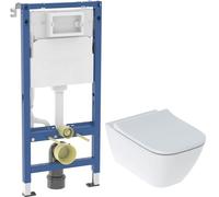 Set set vaso WC con copriwater Geberit Smyle Square 500.683.00.2, modulo di installazione Geberit Duofix 111.170.00.2