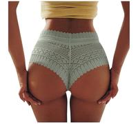 Set sexy da donna in pizzo mutandine da donna a vita alta plus size femminile sexy biancheria intima culo ascensore lingerie senza cuciture slip mutande breech cameriere lingerie, Verde menta, L