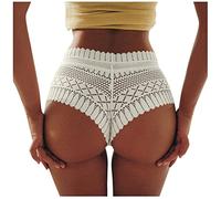 Set sexy da donna in pizzo mutandine da donna a vita alta plus size femminile sexy biancheria intima culo ascensore lingerie senza cuciture slip mutande breech cameriere lingerie, bianco, M