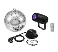 Set Sfera a Specchio LED EUROLITE 20 cm con Motore Silenzioso e Spot RGBW - Ef