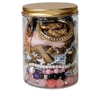 Set Sfuso di barattoli di Gioielli Vintage da 15 Pezzi, Orecchini Stile Vintage Assortiti, collane, Anelli e Fermagli per Capelli, Collezione a Sorpresa per Le Donne