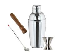 Set Shaker Cocktail 3 Pezzi Acciaio inox - Pestello, Cucchiaio bar, jigger per
