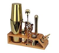 Set Shaker Cocktail Set Di Shaker Boston Da 10 Pezzi Kit Barista In Acciaio Inossidabile Con Strumenti Per Barra Supporto Per Bar Casa Casa Bar Festa(Gold)