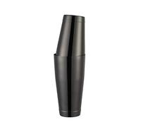 Set shaker da cocktail Boston color nero metallizzato, doppio bicchiere 850ml + 530ml con base stabile, in acciaio inox