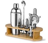 Set Shaker da Cocktail con Supporto, Set Cocktail Professionale in Acciaio Inox, Set Bar 12 pezzi per Miscelare le Bevande, Regali Donne Uomini Amanti dei Cocktail, Shaker da Cocktail Home Essentials