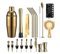 Set shaker for cocktail Kit barista da 20 pezzi con mixer for bevande bar Mixology(Gold Type A)