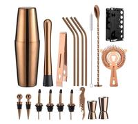 Set shaker for cocktail Kit barista da 20 pezzi con mixer for bevande bar Mixology(Rose Gold Type B)