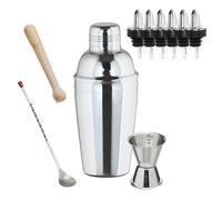 Set Shaker per Cocktail 3 Pezzi in Acciaio Inossidabile con jigger e Pestello
