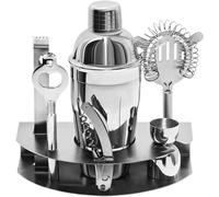 Set Shaker per Cocktail 7 Pezzi in Acciaio Inox con Supporto Espositivo, Kit Barista Completo 550ml per Home Bar e Feste | Set Mixologia Professionale per Principianti ed Esperti | Regalo Perfetto