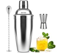 Set shaker per cocktail da 25oz,miscelatore per bevande con filtro integrato, misurino e cucchiaio per mescolare bevande margarita, strumento per principianti in acciaio inox