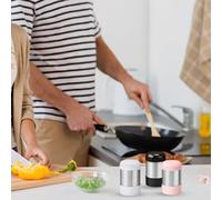 Set Shaker Sale e Pepe Trasporto Tutti i Giorni in Elegante Acciaio Inox Argento