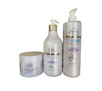 set shampoo balsamo e maschera capelli acido jaluronico e creatina