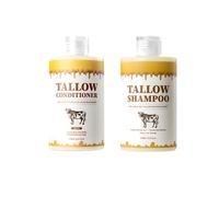 Set Shampoo e Balsamo al Sego di Manzo, Controlla l'Olio, Liscia l'Effetto Crespo, Rinforza i Capelli, Dona Lucentezza e Morbidezza, Nutre Cuoio Capelluto e Capelli, Per Tutti i Tipi di Capelli