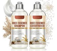 Set shampoo e balsamo all'acqua di riso, 575,2 g compreso estratto di riso, rinforza e rivitalizza i capelli, nutre i capelli danneggiati, cura idratante e ispessente dei capelli, anti caduta dei