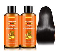 Set shampoo e balsamo allo zenzero, shampoo anticrespo e balsamo alla cheratina per capelli secchi, crespi e danneggiati, essenza per capelli per la crescita e la perdita dei capelli (1Set)