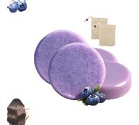 Set shampoo e balsamo solido al mirtillo, con estratto di mirtillo, set shampoo e balsamo solido 2 in 1 per capelli sfibrati e secchi, burro di karité e olio essenziale di arancia (2 set)