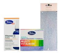SET: Siero Concentrato Antiossidante VITAMIN C ACTIVE 30ml + Crema Idratante+Energia AQUA 24 MULTI VITAMIN 50ml + Fascia Per Capelli (Colori Assortiti)