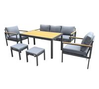 Set Sines in alluminio con pouf Garden Point antracite