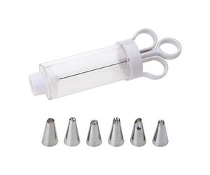 Set siringhe per decorare dessert Iniettore per riempimento glassa cupcake con 5 ugelli per glassa Strumento per decorare torte Iniettore per riempimento glassa cupcake facile da usare