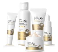 Set Skincare Viso alla Bava di Lumaca 5 Pezzi,Kit Cura della Pelle Idratante e Rivitalizzante,Routine Completa con Detergente,Tonico, Siero,Crema Viso e Contorno Occhi,Per Tutti i Tipi di Pelle