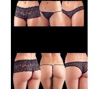 Set slip sexy donna Gstring tanga coulotte in pizzo nero intimo erotico floreale