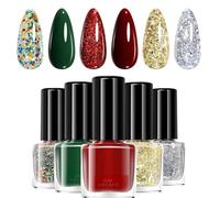 Set Smalti Natalizi Set Manicure 6 Colori e Cura Bellezza