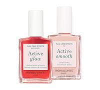 Set Smalto Unghie Manucurist Active Icons Duo - Smalti Active Raspberry, Active Smooth 00 - Trattamento illuminante e cura - Smalto Rinforzante Unghie - Cofanetto Regalo Donna