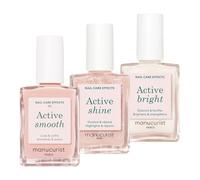 Set Smalto Unghie Manucurist Active Icons Trio - Smalti Active Smooth 00, Shine, Bright - Trattamento illuminante e cura - Smalto Rinforzante Unghie - Cofanetto Regalo Donna