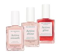 Set Smalto Unghie Manucurist Active Icons Trio - Smalti Active Smooth 00, Shine, Raspberry - Trattamento illuminante e cura - Smalto Rinforzante Unghie - Cofanetto Regalo Donna