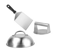 Set Smash Burger Pressa Hamburger Spatola Copertura 3 pz.