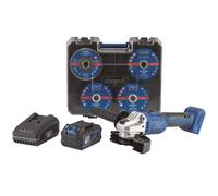 Set Smerigliatrice Angolare Batteria 20V 4.0Ah 125mm Scheppach ixes