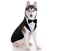 Set smoking e bandana per cani, smoking formale in PET, per feste di matrimonio, matrimonio, Natale, compleanni (stile carino, XL)