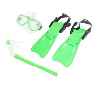 Set Snorkeling Tre Pezzi Maschera Grande, Boccaglio e Pinne | Alta Definizione, Vestibilità Confortevole, Design Facile da Usare, Leggero, PVC PC Tpr Pp, Verde