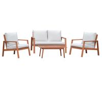 Set Sofa Texas in legno Eucalypto divano 2 pt poltrone e tavolino