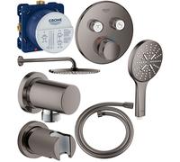 Set soffione doccia con braccio Grohe Rainshower 26066A00, rubinetto per vasca e doccia Grohe Grohtherm SmartControl 29119A00, 26574A00, 27057A00, 35600000, 27074A00, 28362A01