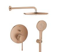 Set soffione doccia con braccio Grohe Rainshower 26066DL0, rubinetto per vasca e doccia Grohe Essence 24058DL1, 26574DL0, 26658DL0, 28388DA1