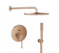 Set soffione doccia con braccio Grohe Rainshower 26066DL0, rubinetto per vasca e doccia Grohe Essence 24058DL1, 26658DL0, 27400DL0, 28388DA1