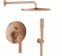 Set soffione doccia con braccio Grohe Rainshower 26066DL0, rubinetto per vasca e doccia Grohe Lineare 24064DL1, 26658DL0, 27400DL0, 28388DA1