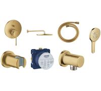 Set soffione doccia con braccio Grohe Rainshower 26066GN0, rubinetto per vasca e doccia Grohe Essence 24058GN1, 26574GN0, 27057GN0, 35600000, 27074GN0, 28362GL0
