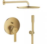 Set soffione doccia con braccio Grohe Rainshower 26066GN0, rubinetto per vasca e doccia Grohe Lineare 24064GN1, 26658GN0, 27400GN0, 28362GL1