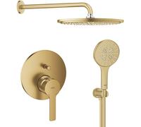 Set soffione doccia con braccio Grohe Rainshower 26066GN0, rubinetto per vasca e doccia Grohe Lineare 24064GN1, 26574GN0, 26658GN0, 28362GL1