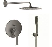 Set soffione doccia con braccio Grohe Rainshower 26558AL0, rubinetto per vasca e doccia Grohe Lineare 24064AL1, 26658AL0, 27400AL0, 28362A01
