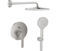 Set soffione doccia con braccio Grohe Rainshower 26558DC0, rubinetto per vasca e doccia Grohe Lineare 24064DC1, 26574DC0, 26658DC0, 28362DC1