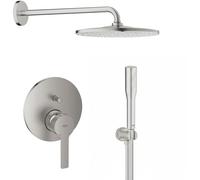 Set soffione doccia con braccio Grohe Rainshower 26558DC0, rubinetto per vasca e doccia Grohe Lineare 24064DC1, 26658DC0, 27400DC0, 28362DC1