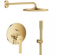 Set soffione doccia con braccio Grohe Rainshower 26558GL0, rubinetto per vasca e doccia Grohe Lineare 24064GL1, 26658GL0, 27400GL0, 28362GL1
