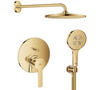 Set soffione doccia con braccio Grohe Rainshower 26558GL0, rubinetto per vasca e doccia Grohe Lineare 24064GL1, 26574GL0, 26658GL0, 28362GL1