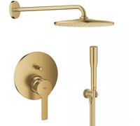 Set soffione doccia con braccio Grohe Rainshower 26558GN0, rubinetto per vasca e doccia Grohe Lineare 24064GN1, 26658GN0, 27400GN0, 28362GL1
