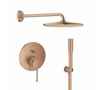 Set soffione doccia con braccio Grohe Rainshower Mono 26558DL0, rubinetto per vasca e doccia Grohe Essence 24058DL1, 26658DL0, 27400DL0, 28388DA1